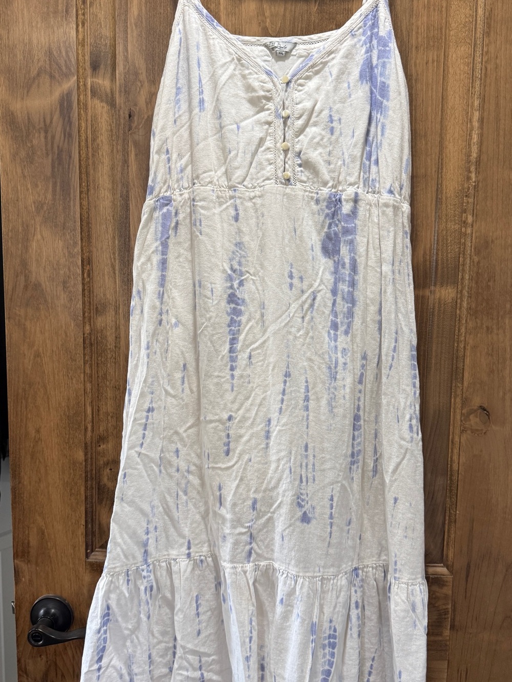 Rails White and Light Blue Tie-Dye Midi Dress